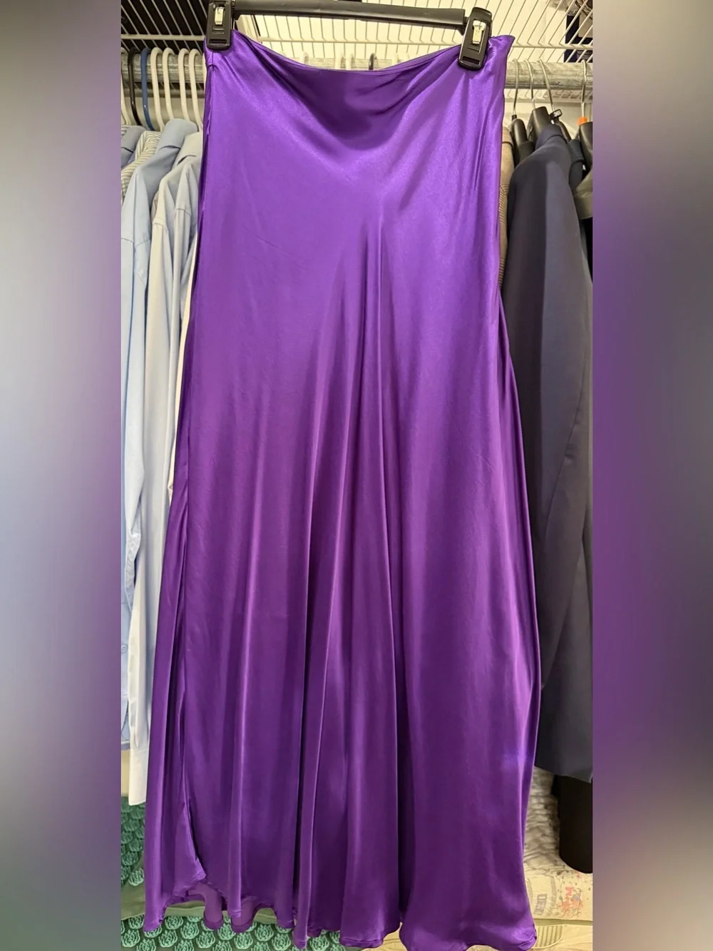 Mango Satin Maxi Skirt in Deep Purple - Picture 2 of 3